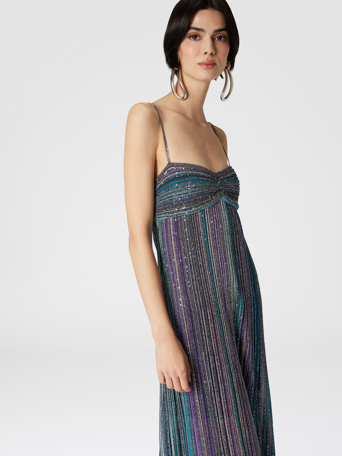 lamé pleated dress