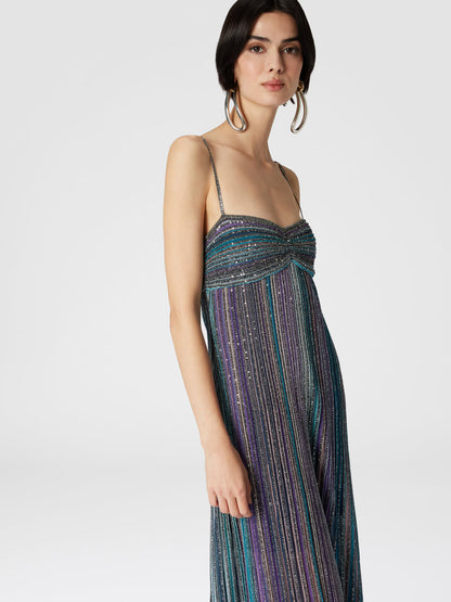 lamé pleated dress
